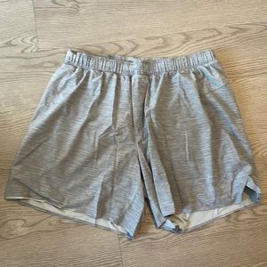 Lulu lemon surge shorts with liner. 6 in. Light grey. XL